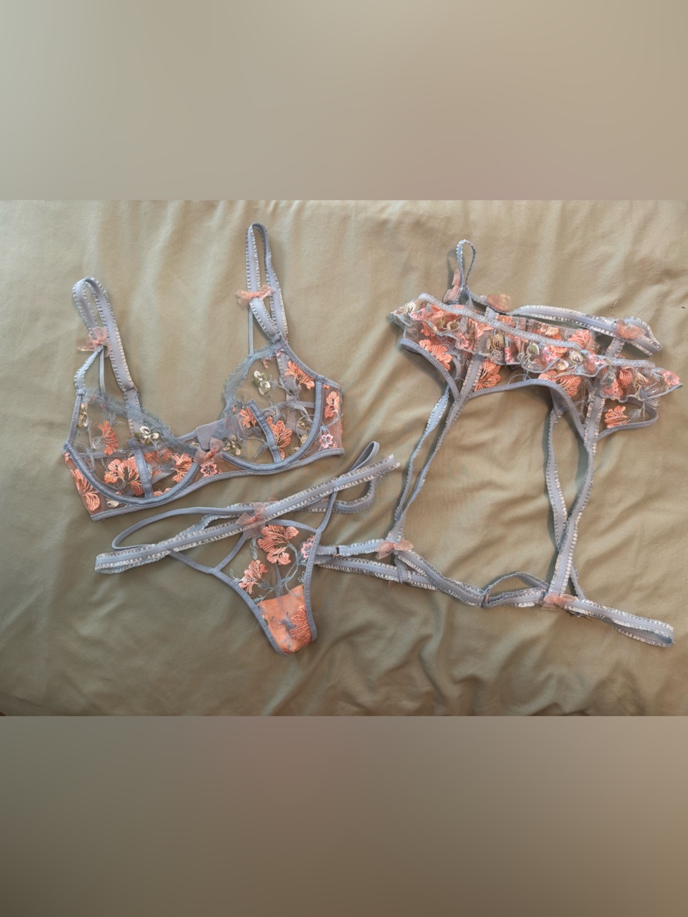 For Love & Lemons 3 Piece Lingerie Set